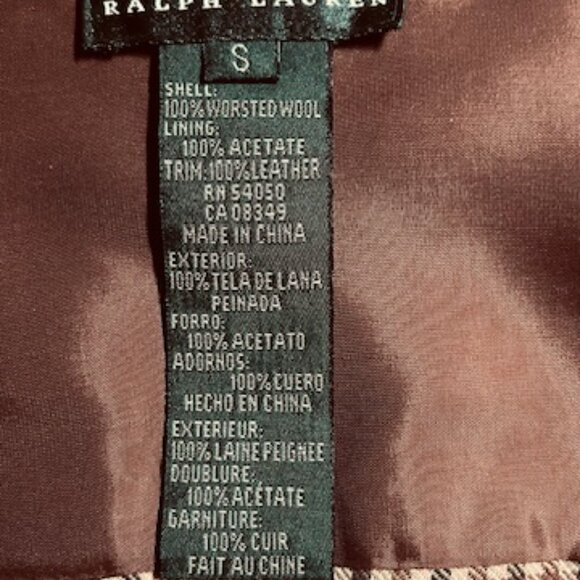 Ralph Lauren Brown & Tan Checkered Jacket ā Size S - Picture 3 of 3